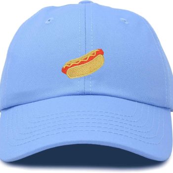Hot Dog Hat Embroidered Mens Womens Baseball Cap