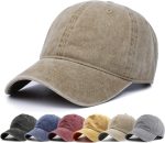 Men Women Washed Distressed Twill Cotton Baseball Cap Vintage Adjustable Dad Hat
