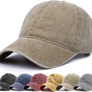Men Women Washed Distressed Twill Cotton Baseball Cap Vintage Adjustable Dad Hat