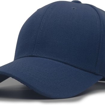 Structured Baseball Cap with Adjustable Closure - Performance Hat for Outdoor Activities and Custom Embroidery (1pc Navy)
