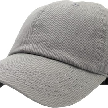 Unisex Classic Low Profile Cotton Baseball Cap Plain Blank Camoflauge Soft Unconstructed Adjustable Size Dad Hat (Grey)